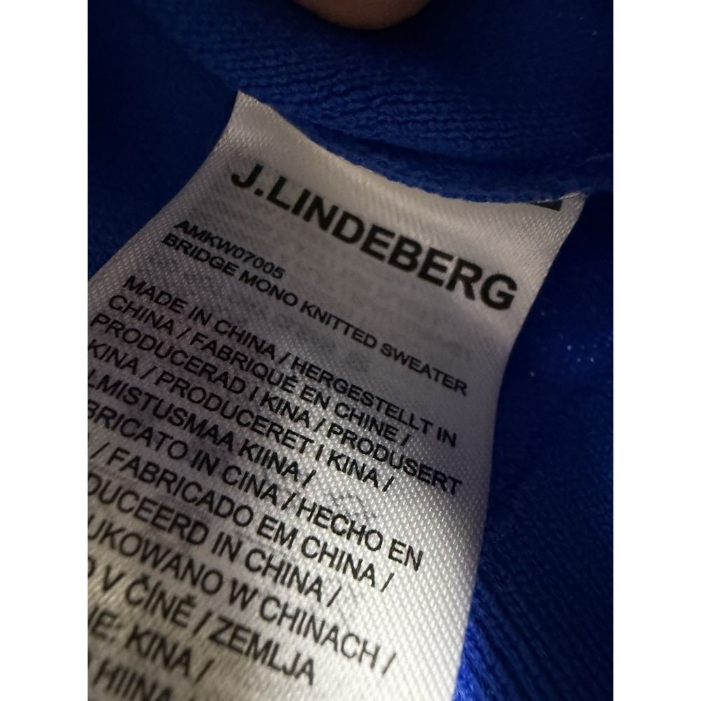 NWT J.Lindeberg Bridge Mono Knitted Sweater Mens Medium Nautical Blue MSRP $185 - Picture 6 of 8